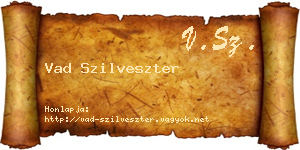 Vad Szilveszter névjegykártya